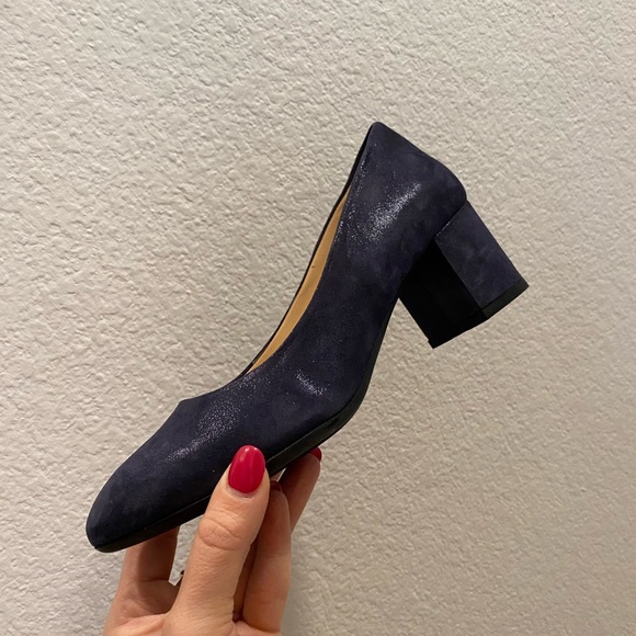 Cristian Daniel Italian Elegant Black Leather Block Heel Pumps IT36 NWB - Picture 4 of 7